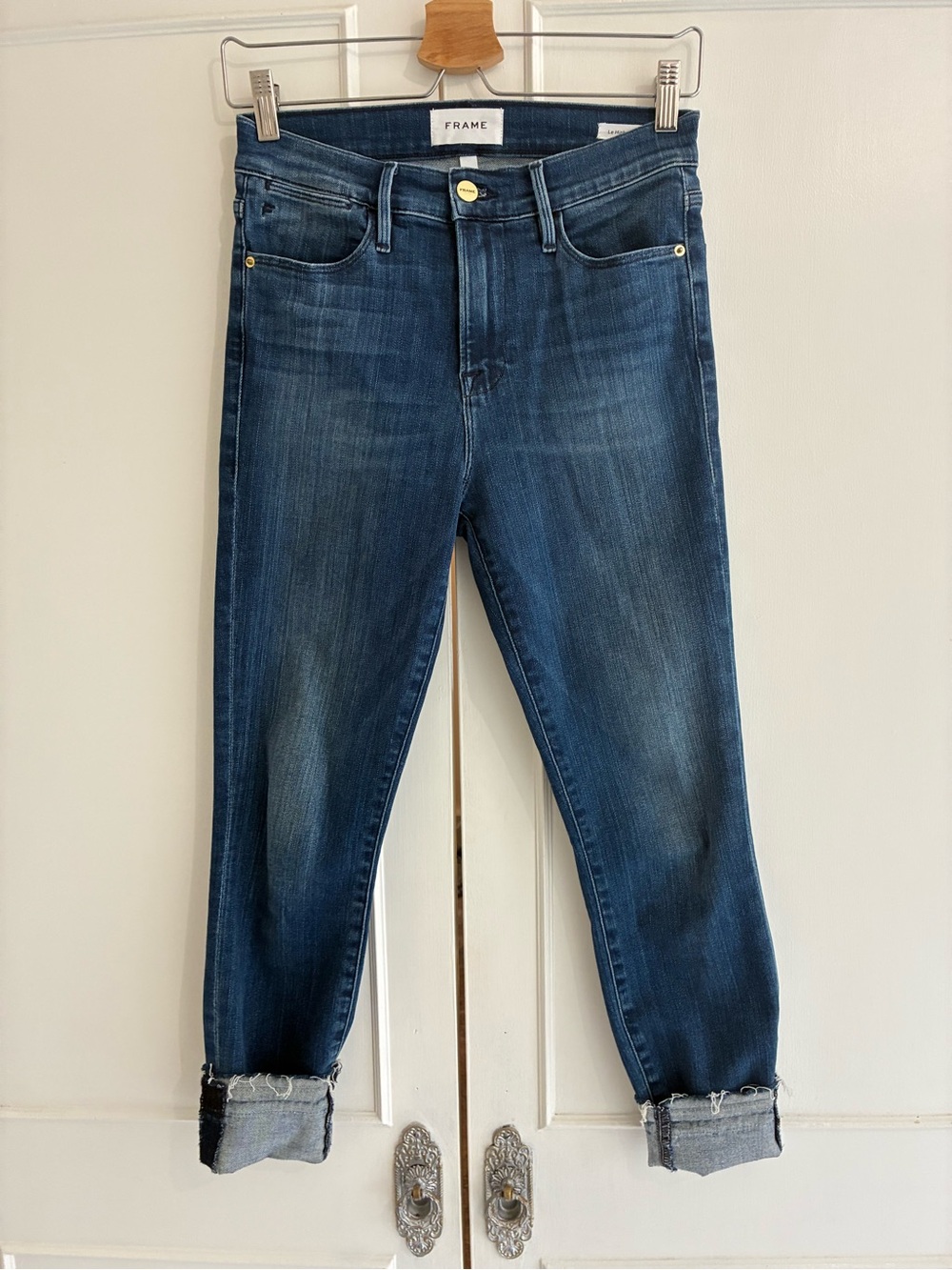 Frame le high skinny crop cuff jeans
